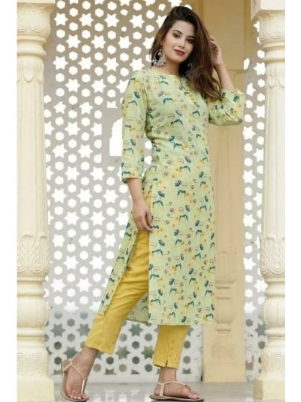 Buy Indigo Printed Straight Kurti Pant Set for Woman  Online in India   Etsy
