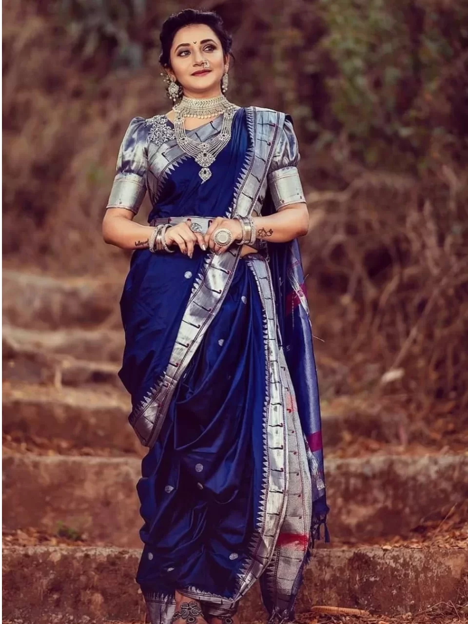 Traditional Saree With Border 9Yard : The Morani Fashion